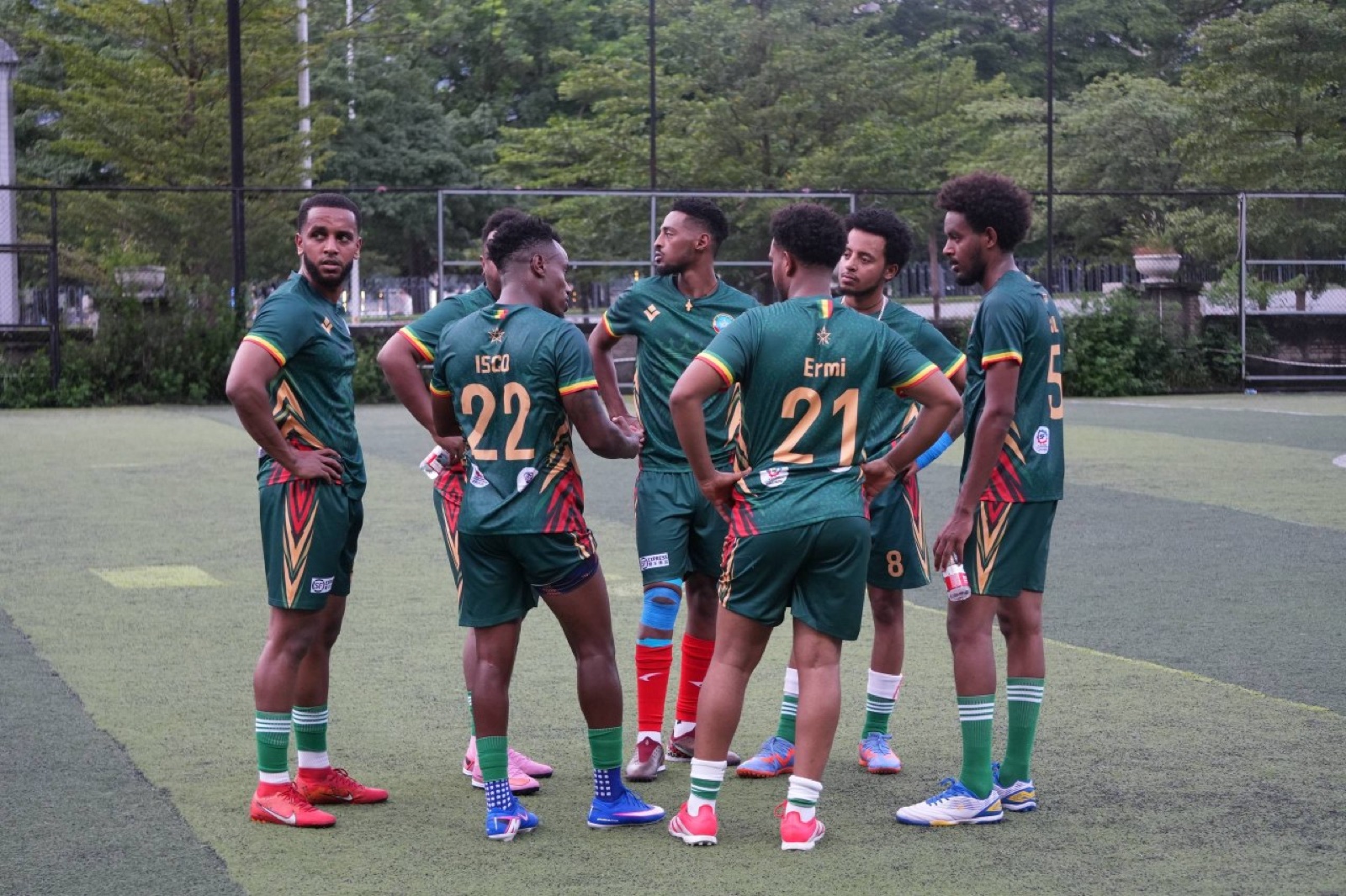 Ethiopian players during the match